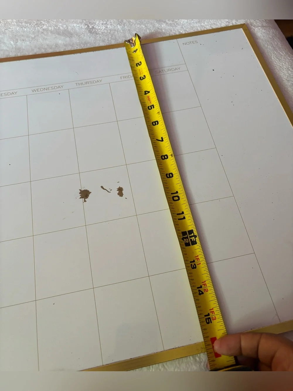 Gold Framed Dry Erase Monthly Calendar Whiteboard | 20” x 16” Planner Organizer